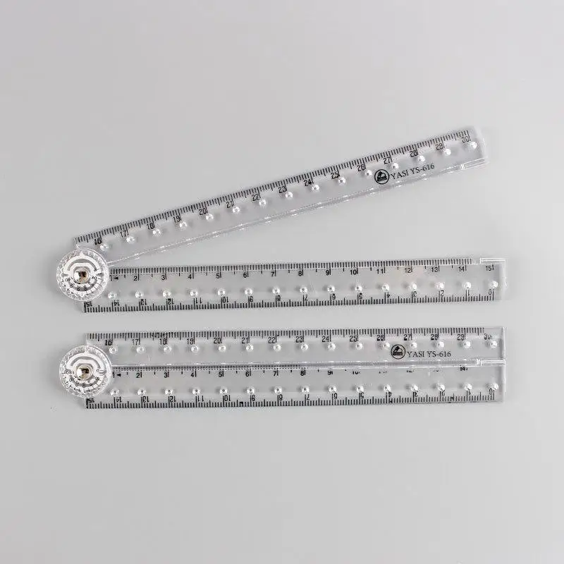 1/2/3PCS 30CM Acrylic Transparent Folding Ruler Simple Drawing Ruler Measuring Rulers For Students Office School Stationery
