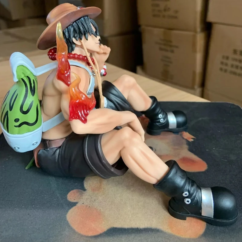 15cm nova figura de anime de uma peça portgas d ace periférico pvc modelo cena estátua carro ornamentos decorativos crianças presentes aniversário brinquedo