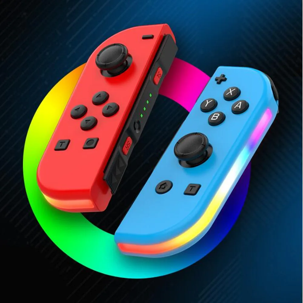 Mando inalámbrico RGB LED 5,2 BT Switch L/R para Nintendo Switch/Lite/Oled Cons, Joystick con vibración Dual para PC