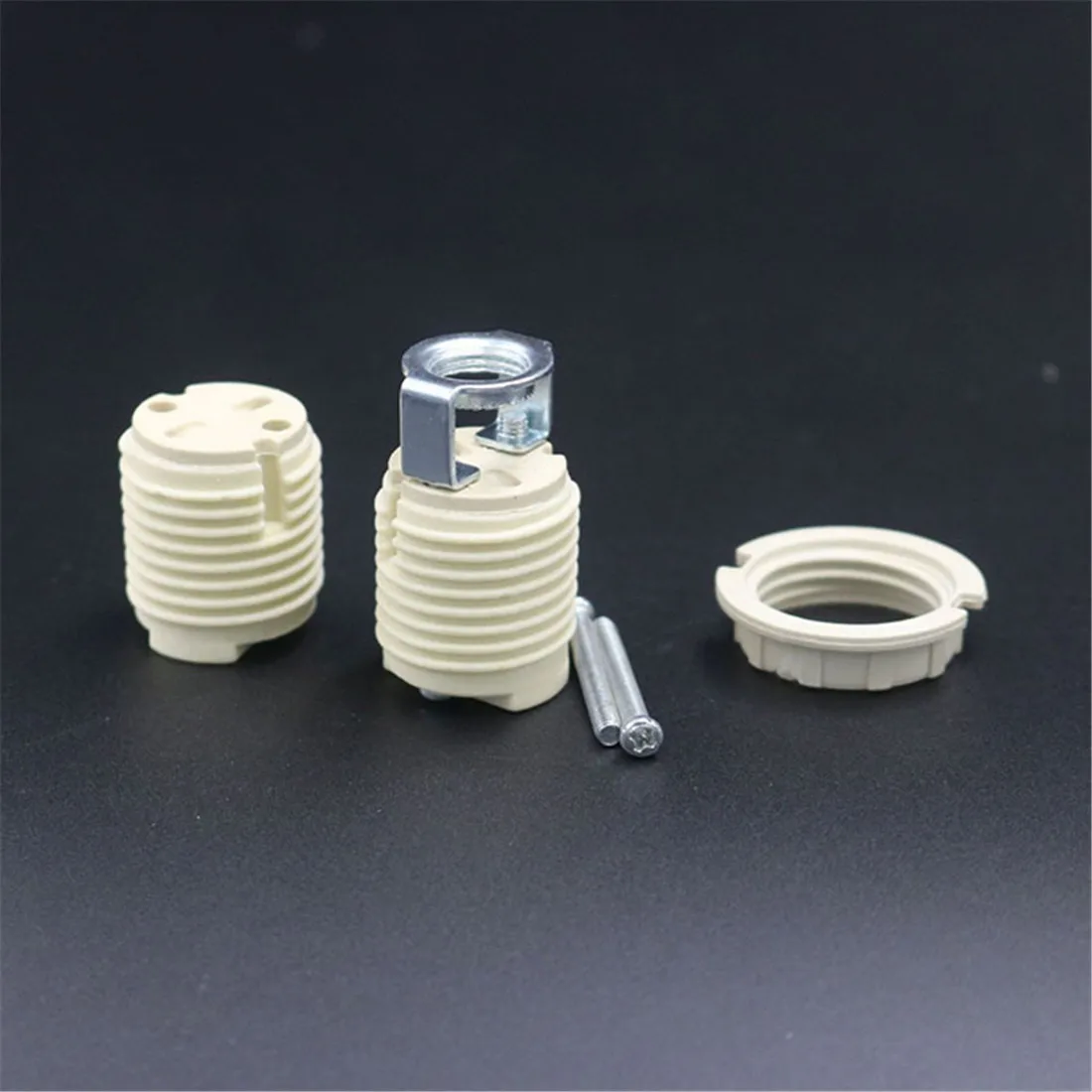 2/6/10/20/50pcs Pack G9 Ceramic Lamp Holder, White G-9 Halogen Light Bulb Base Socket with Ring,G9 Light Base Socket Kit Adapter