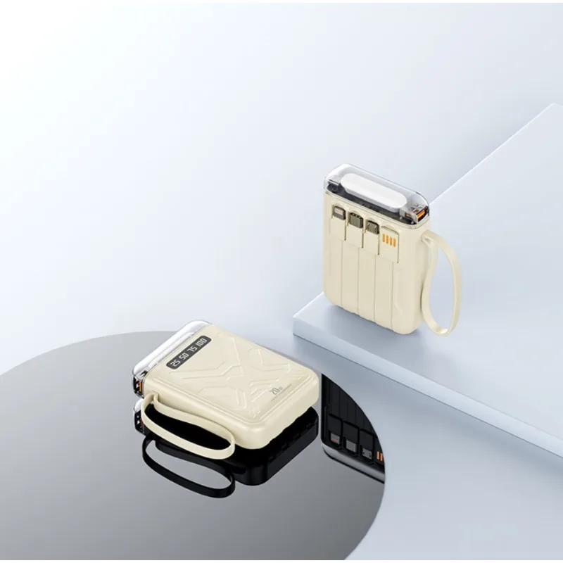 New 10000mAh Large Capacity Fast Charging Power Bank with Built-in Cable Portable Power Supply