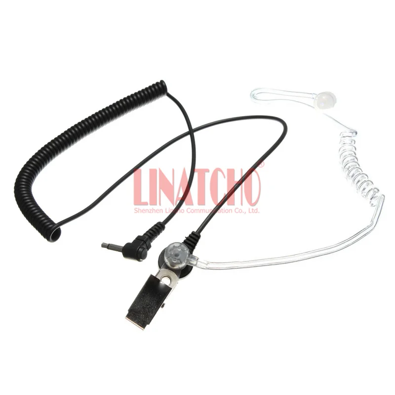 Medium Duty Surveillance Earphone Walkie Talkie Mic LISTEN ONLY Acoustic Tube 3.5mm Connector