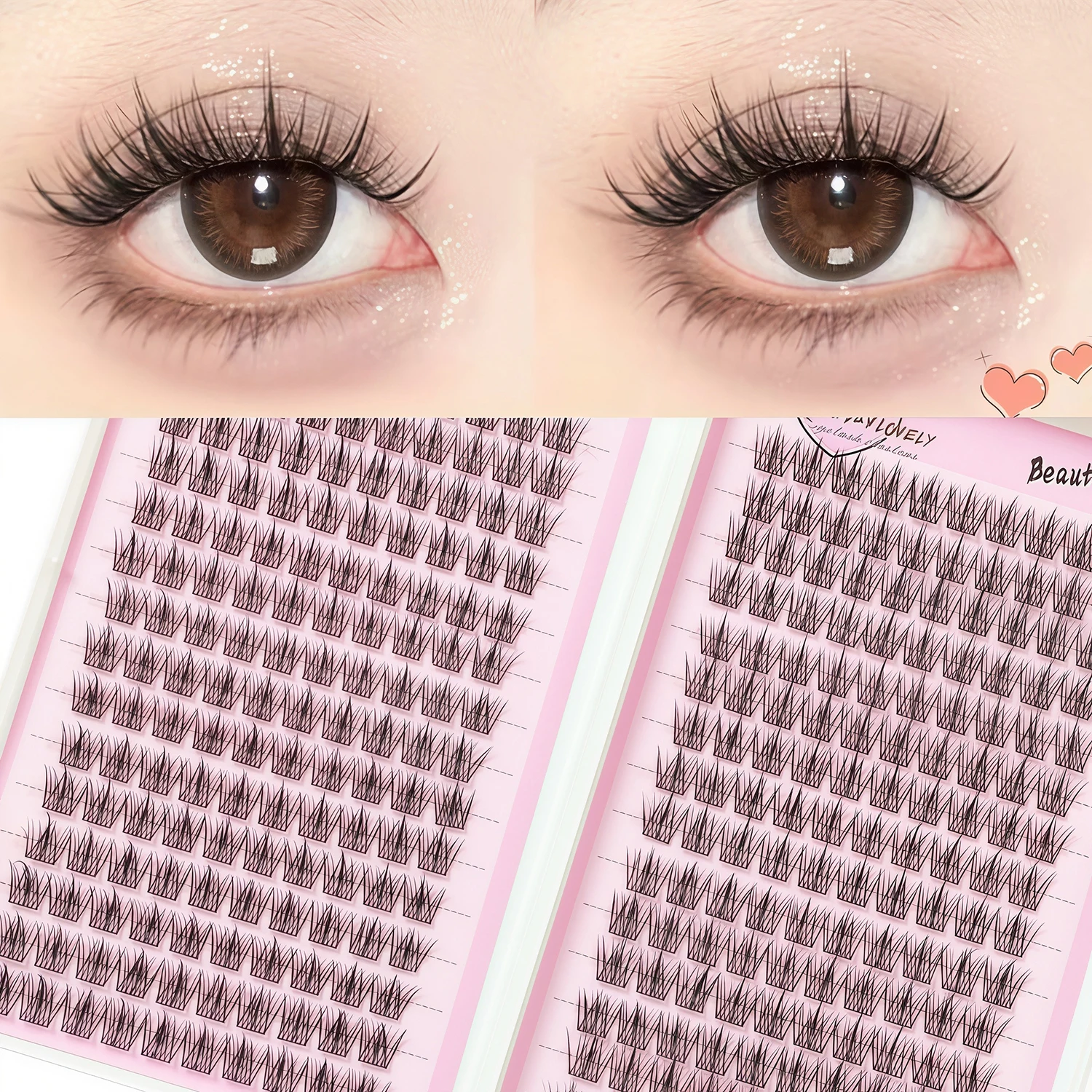 Tassel Cat Ear False Eyelash Natural Air Sensation Manga On Camera Segmented Large Capacity Eyelash Book Novice