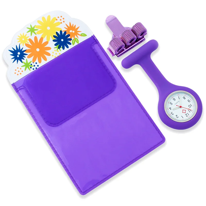 실리콘 시계 간호사 Fob 시계 간호 선물 석영 펜 클립 4 색 Penholder 의사 간호사 전용 펜 가방 실용 남여