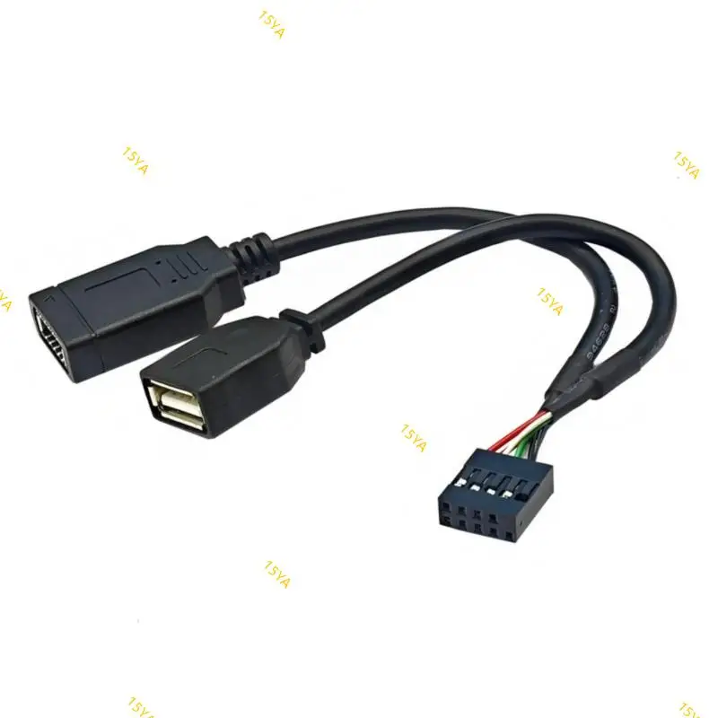 

15YA USB2.0 9PIN Женский адаптер к кабелю USB+Тип E с портом переднего типа C 15см