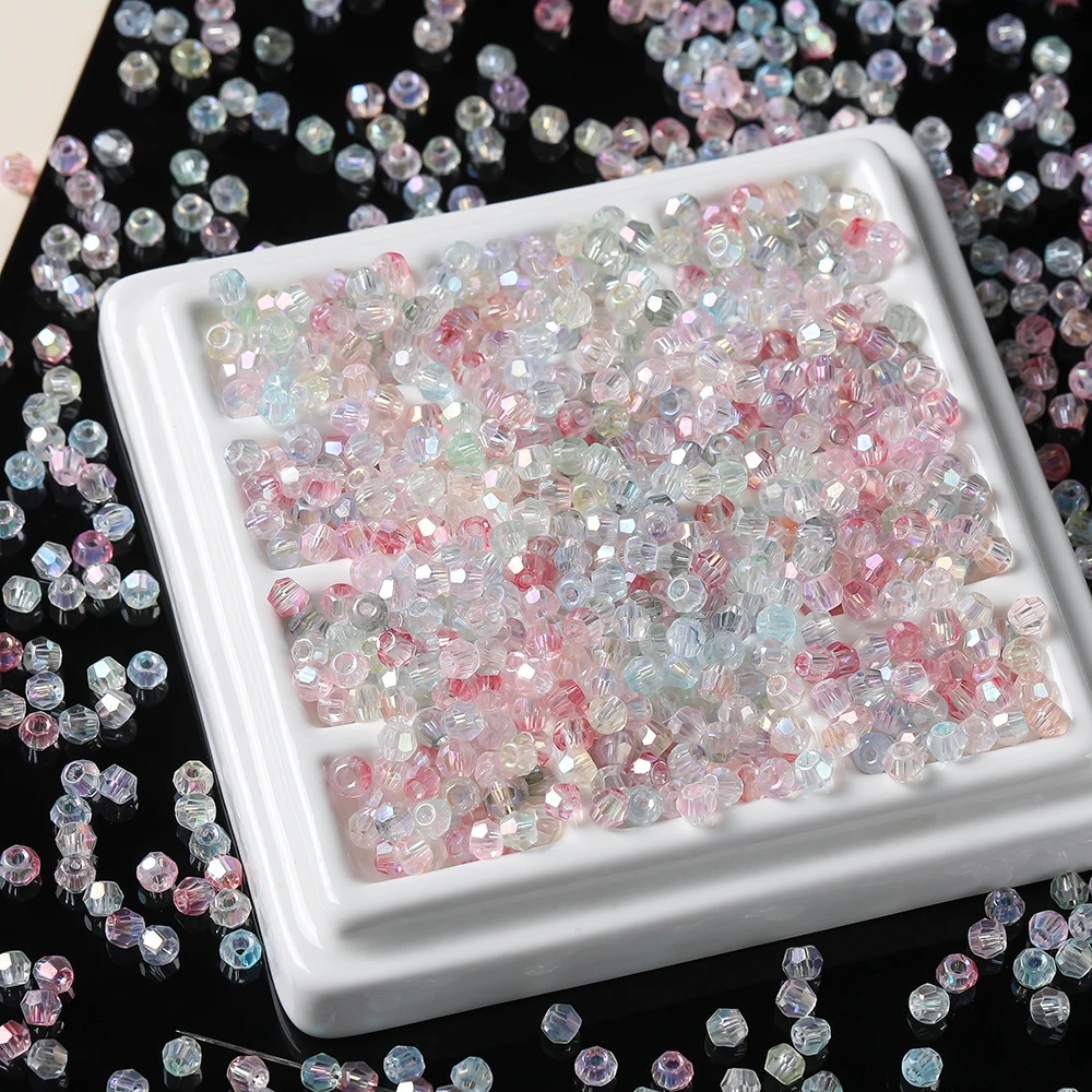 100Pcs/lot 4.5mm AB Color Crystal Glass Bicone Beads Faceted Loose Spacer Beads for Bracelet Earrings Jewelry Making Accessories image 5