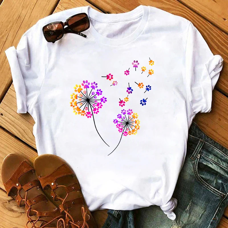 

Women T Shirt Printed Fashion Casual Cute Tees Lady Tops Clothing Short Sleeve Female T Shirts Womens T-Shirt