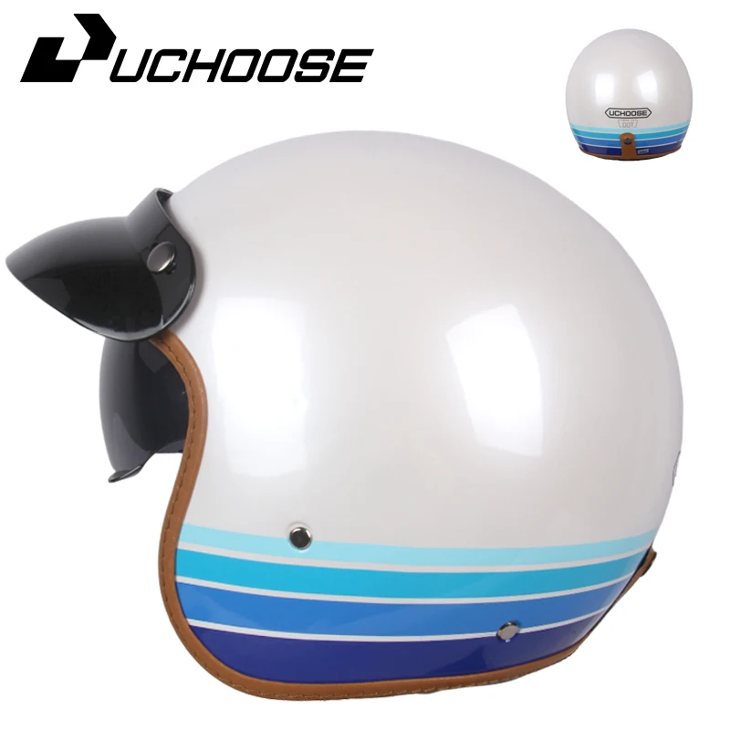 DOT Open Face Casco Moto Motorcycle Accessories Men Moto Helmets Certificated Retro Motorcycle Helmet Cafe Racer