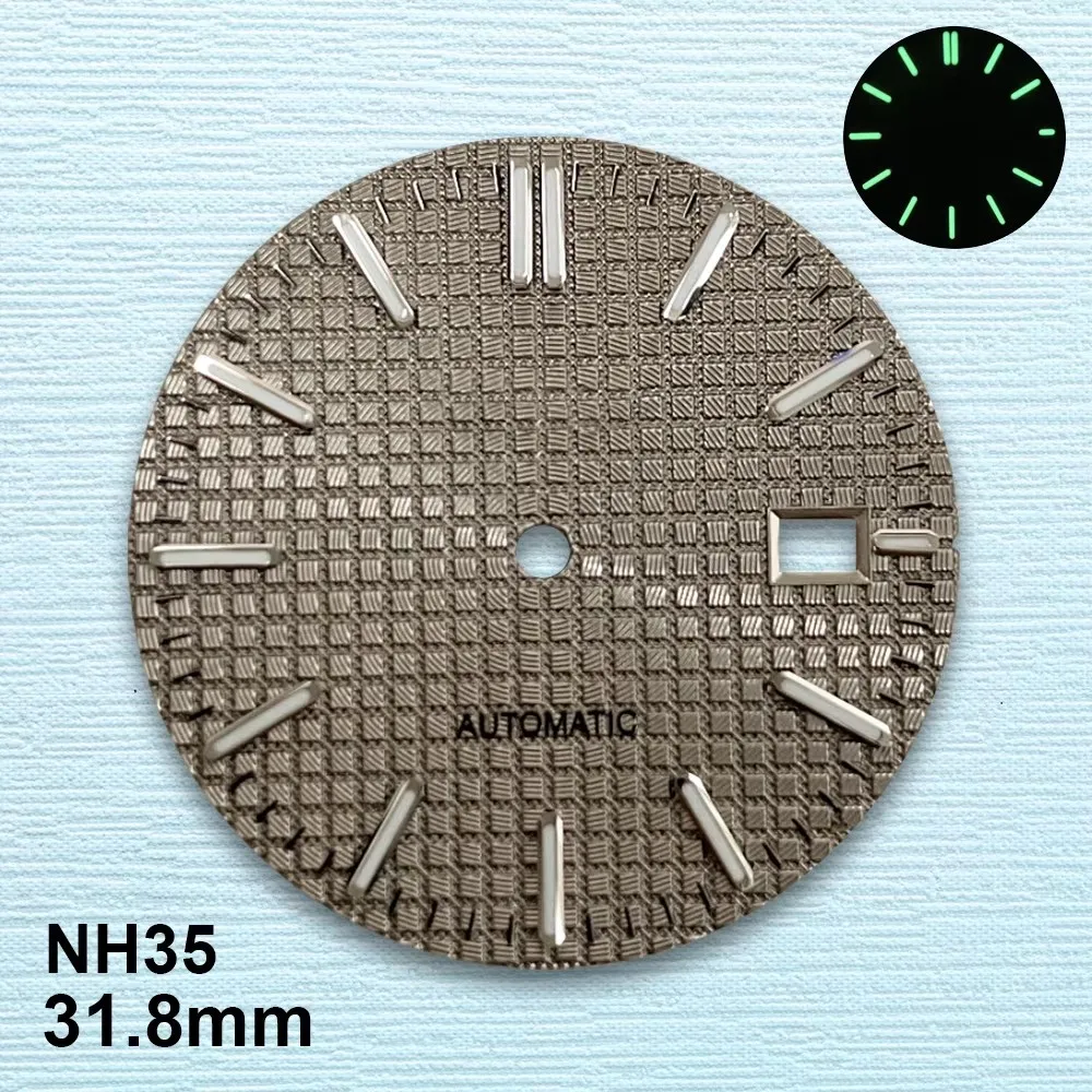 31.8mm S Logo Oak Dial Fit NH35 Automatic Movement Green Luminous High-Quality Watch Modification Accessories