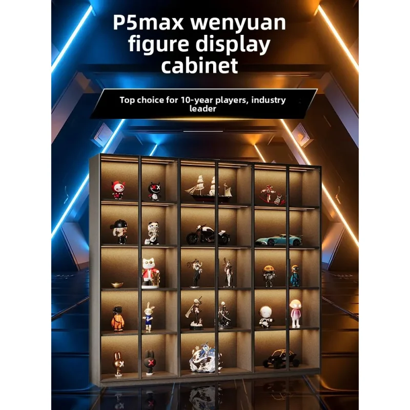 custom.Custom Hand-made Modern Home Furniture Display Cabinet Hydraulic Glass Door Embedded Light Strip Multi-layer Statu