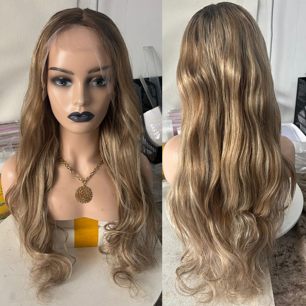 العسل شقراء يسلط الضوء على شعر مستعار طويل البرازيلي باروكة من شعر طبيعي 28 "26" 150% 13x4 الدانتيل شعر مستعار أمامي سوبر التخليص قطعة واحدة اليسار #2