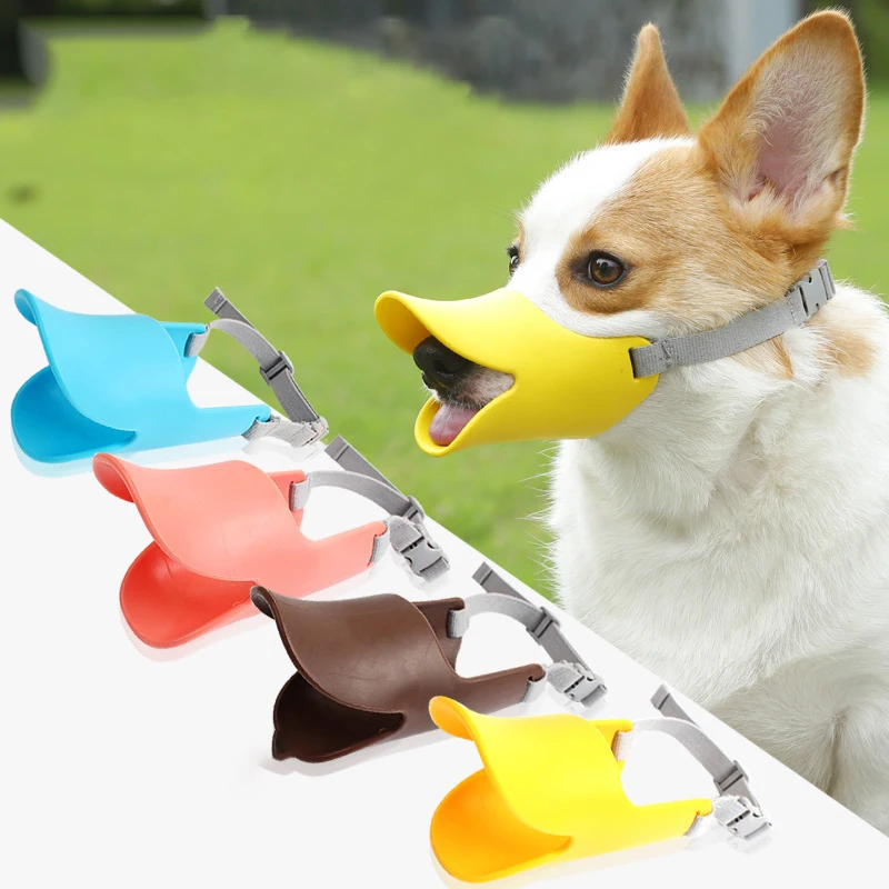 Pet dog muzzle silicone pet muzzle anti-biting, barking, and eating rhinoceros-shaped medium and large dog muzzle