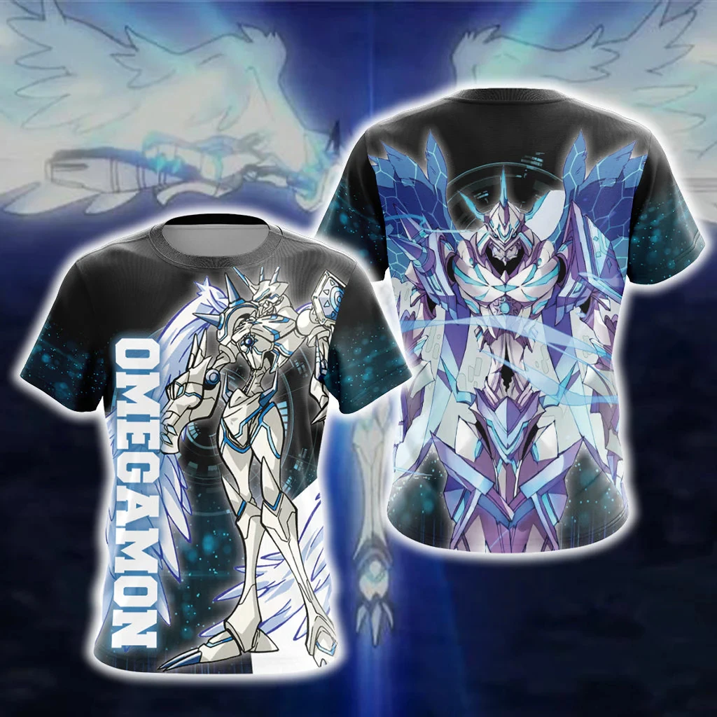

Bandai Digimon Omegamon Anime Print Quick Dry Breathable Fabric Parent-Child Family Matching Tee Top Sports Jersey T-shirt