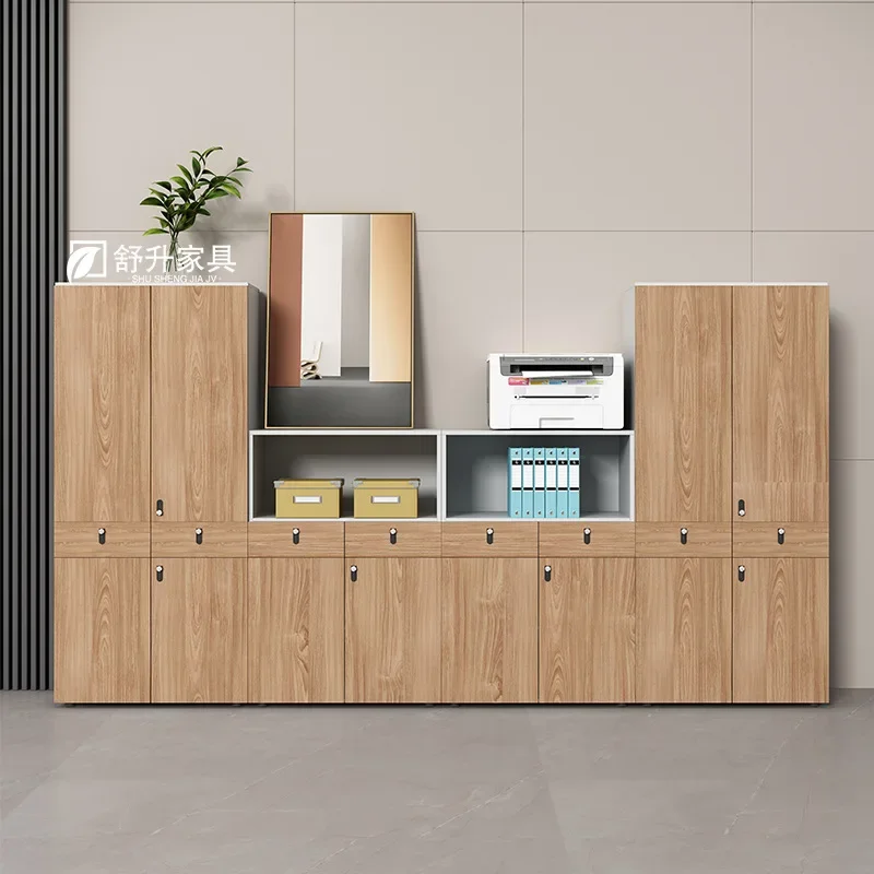 Drawer File Cabinet Office Storage  with Password Lock Low Wooden Floor Printer Partition Locker