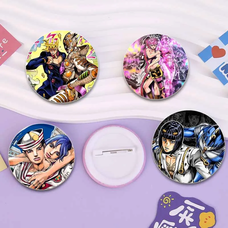 Anime Jojo\'s Bizarre Adventure Brooch JOLYNE CUJOH FF Kujo Jotaro Pin Cartoon Cosplay Badge for Clothes Backpack Decoration Gift
