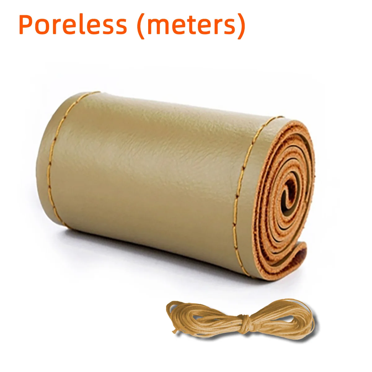 Universeller Leder-Auto-Lenkrad-Stich-On-Wrap-Cover, passend für 38 cm 14 Zoll DIY Nähen, atmungsaktiv und rutschfest, Schwarz, Grau, Beige – Detail 23