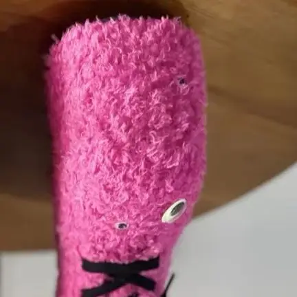 Thick-soled Punk Cartoon Eyes Mid-calf Boots Women Green Fur Round Toe Cross Tied Punk Big Toe Shoes 2025 New Cute Short Boots