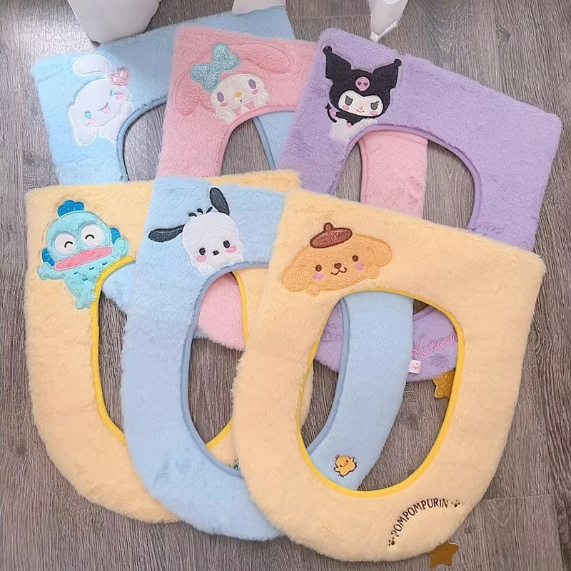 

Sanrio Cinnamoroll Kuromi My Melody New Winter Thickened Cute Toilet Mat Home Plus Velvet Warm Toilet Seat Cover Toilet Gasket