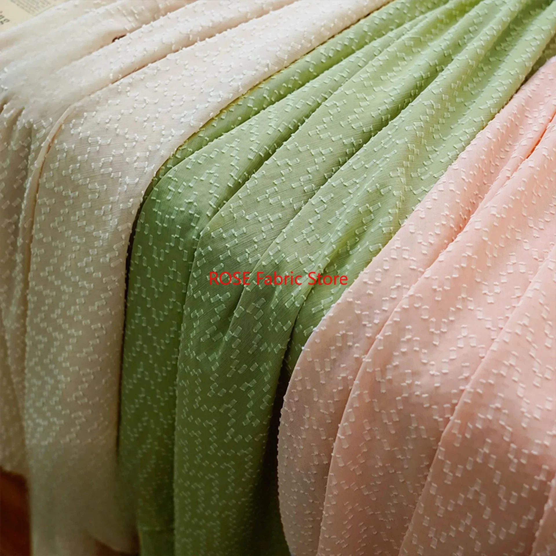 

Multi-color 3D Polka Dot Jacquard Chiffon Fabric Soft Flowing Dots Embroidery Chiffon for Wedding Dress, Blouse, Bridal Gown