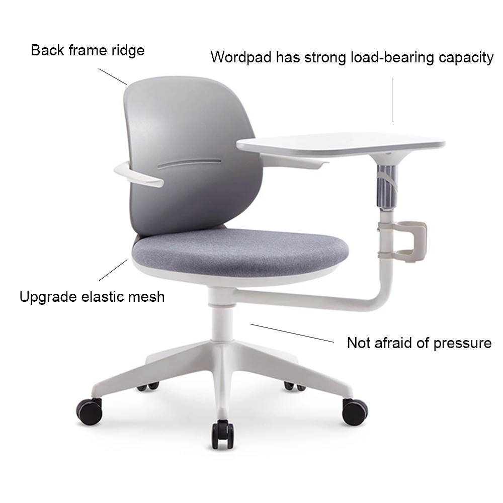 New Rotate Conference Chair Foldable Office Chair Comfortable Backrest Non Slip Wear Resisting Connected Form Stool