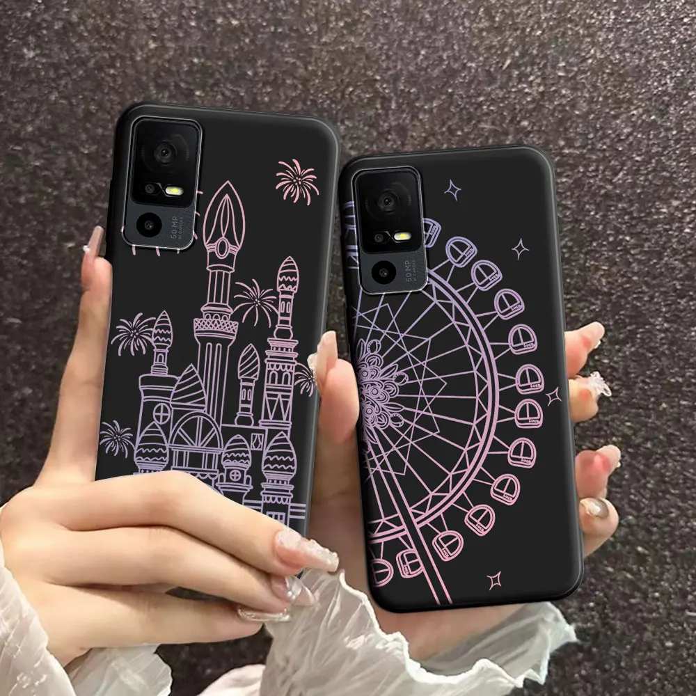 For TCL 40 SE 40R 40X 5G 40 XL Case Floral Soft Silicone TPU Phone Case For TCL 40 XE 5G tcl40 T T608DL Cool Back Cover Fundas