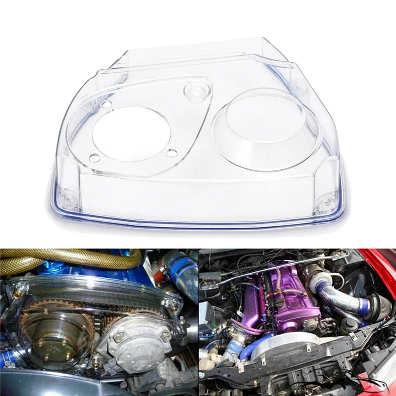 Car Clear Cam Pulley Gear Timing Belt Cover Fits For NISSAN R32 R33 R34 GTS RB25DET PVC Turbo Cam Pulley Cover Auto Parts