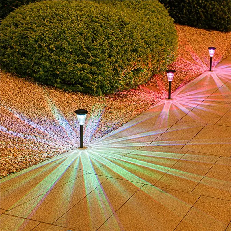ABUG-Solar Lamp 3 Pieces LED Colored Light Waterproof Stainless Steel Perfect Design Saving For Garden For Patio, Lawn