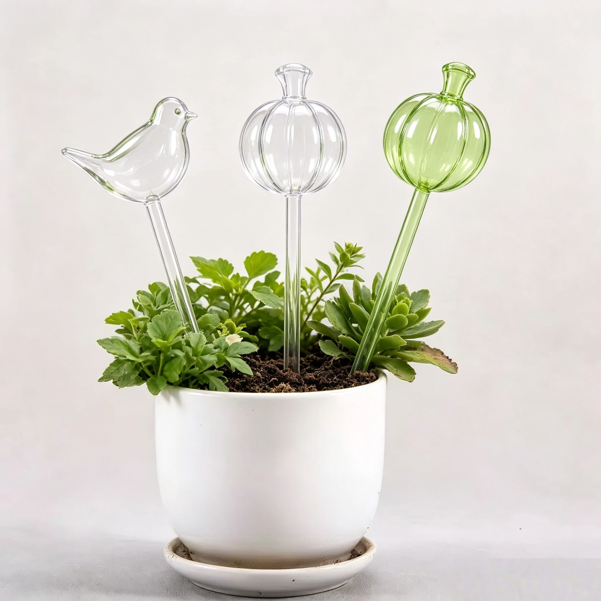 2pcs Bird-Shaped Self-Watering Globe Automatic Drip Irrigation Device Potted Plants Slow-Release Watering Tool Indoor/Outdoor