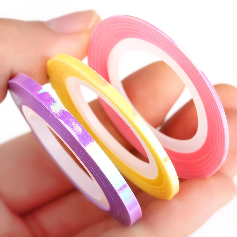 

18pcs Shining Art Line Tape Diy Nail Sticker For Manicure Pedicure Self-Adhesive Glitter Nail Design Tool 1Mm 2Mm 3Mm Mixed