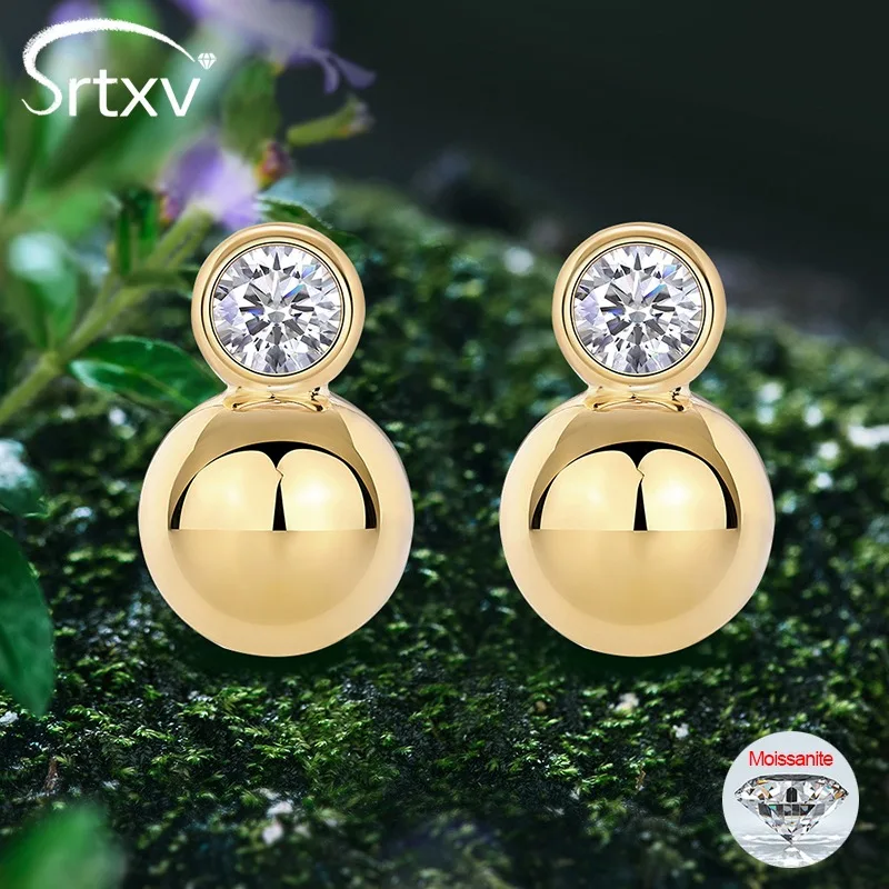 5mm Moissanite Stud Earrings S925 Sterling Silver for Women Tested Pass Diamond Gold Color Earrings Birthday Gifts Fine Jewelry