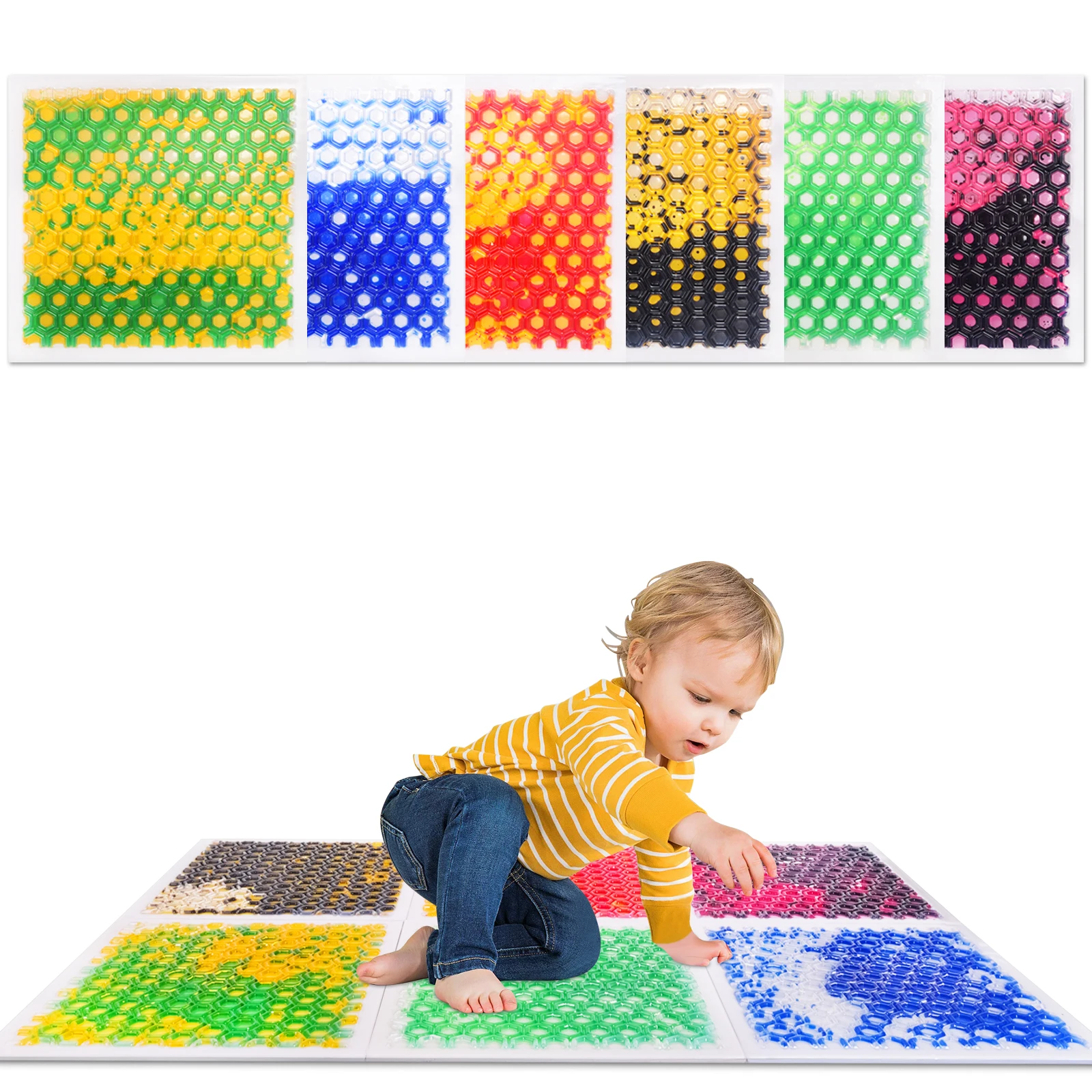 

Relaxing Multi-color Mat – Sensory Color Mat for Learning Space – Sensory Floor Tile Kid Edition Special Supplies Sensory Mats