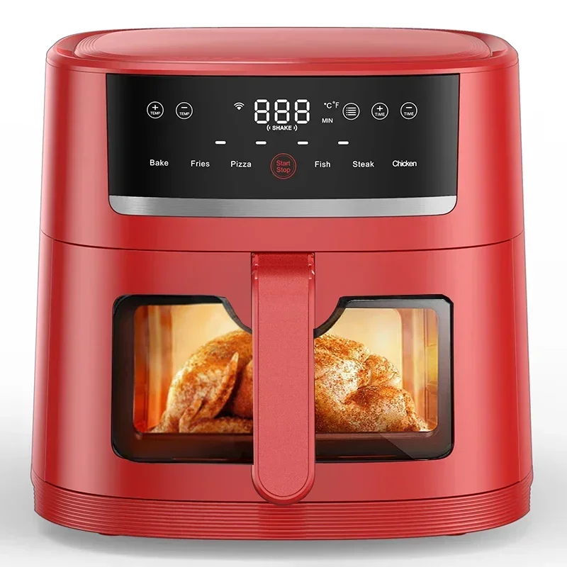 -New Slim Air Fryer 6L 8L Digital Fat Free Fryer With Visible Window Smart Kitchen Appliances