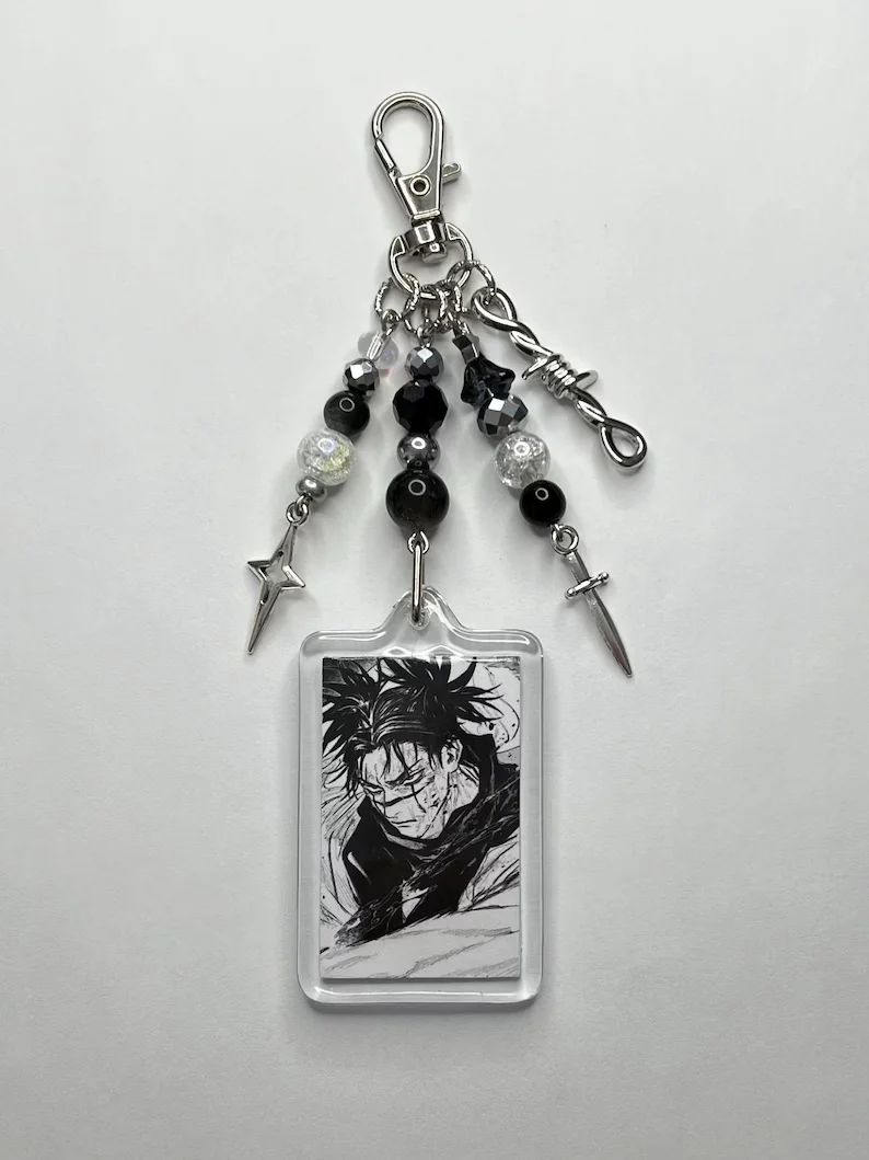 

Kawaii Jujutsu Kaisen Choso Beaded Keychain Y2K Anime Acrylic Pendant Handmade Bag Charm for Fans