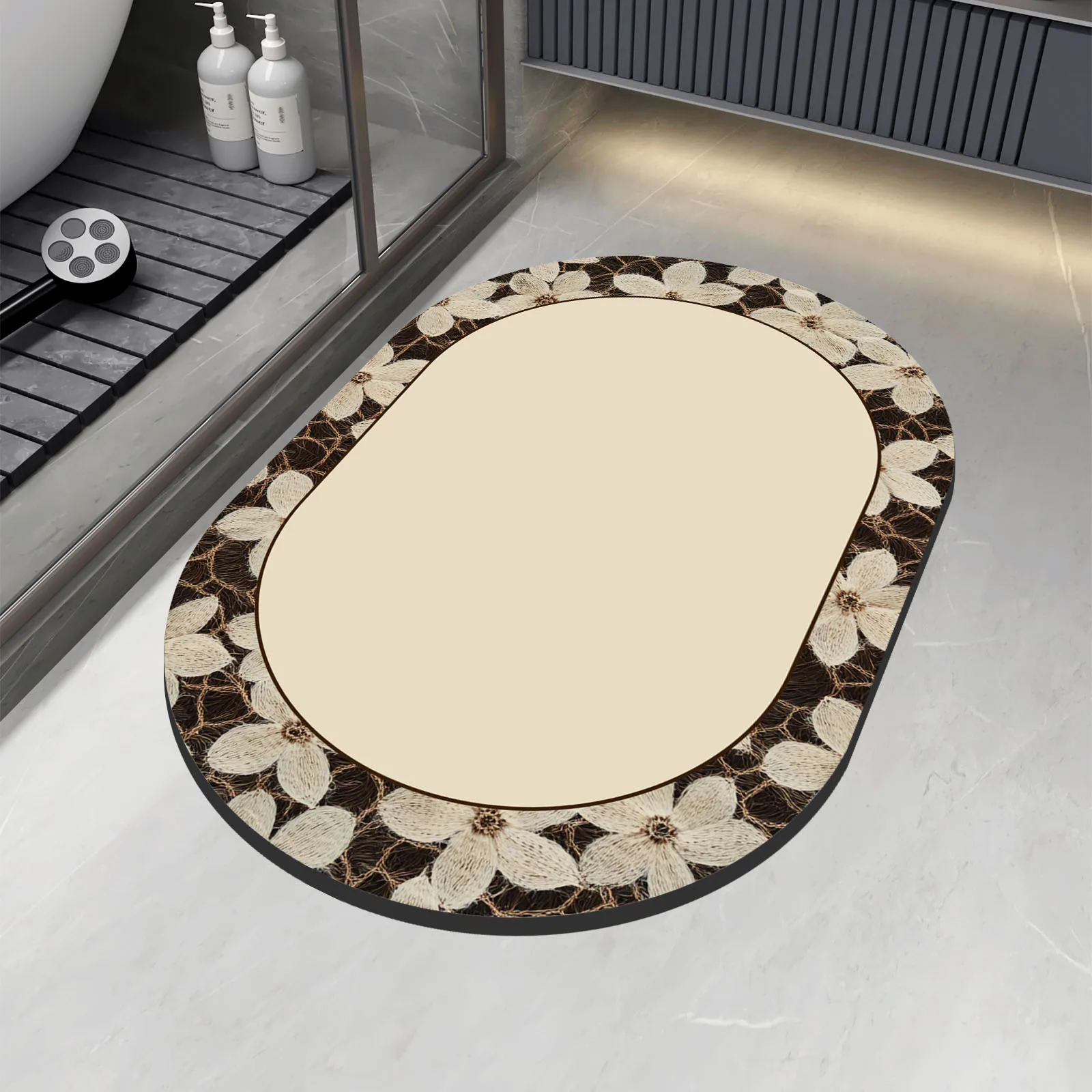 Bathroom Floor Mats Bath Rugs Super Absorbent Toilet Carpet Door Bath Foot Mats Non-slip Shower Rug Washable