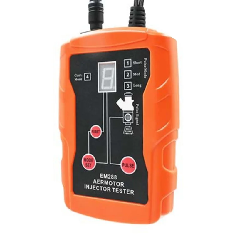 AERMOTOR EM288 جهاز اختبار حاقن وقود السيارة، مجموعة أدوات التنظيف 8 أوضاع النبض، أداة تشخيص الفوهة للسيارات