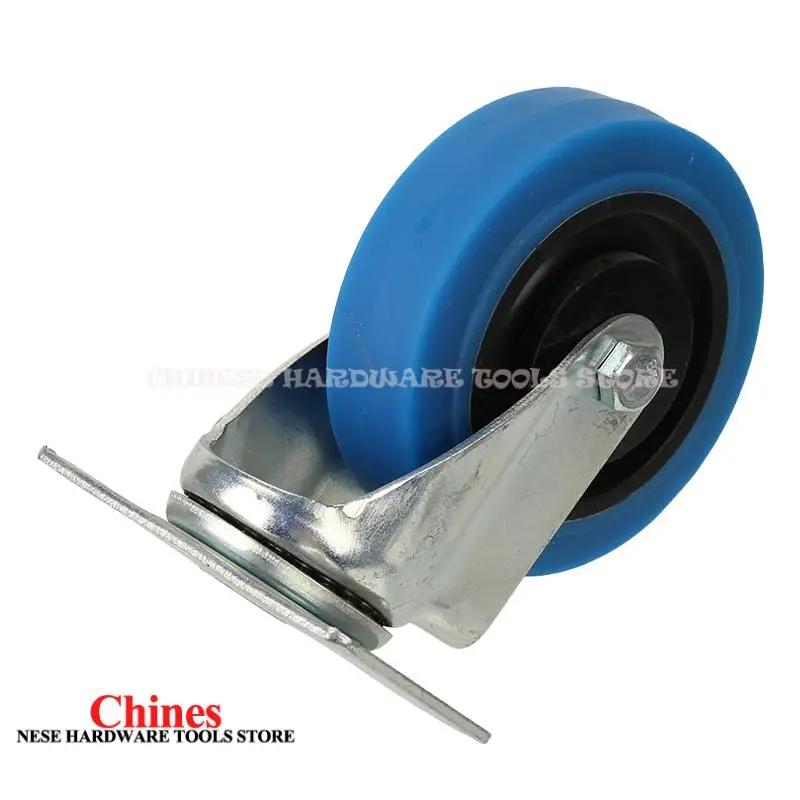 

4 Stainless Steel CastersMedium Blue TPR Twin Shaft Rubber Universal Roller Silent Wheel for Smooth Movement on Various Surfaces