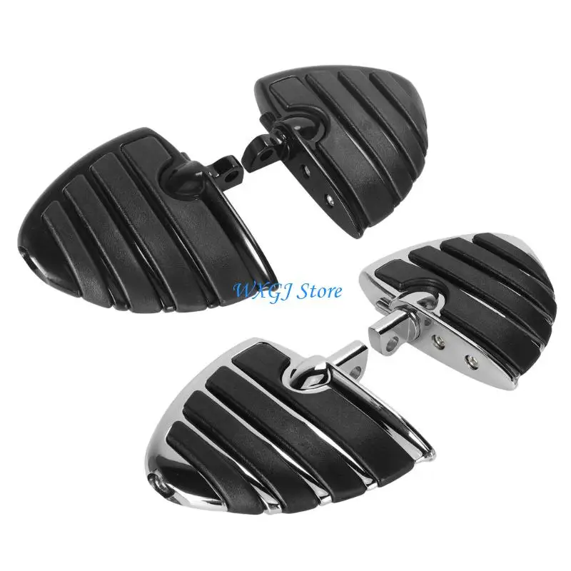 

37JE Universal Foot Pegs 360 Adjustable Aluminum Rubber Motorcycle Footrest Pedals