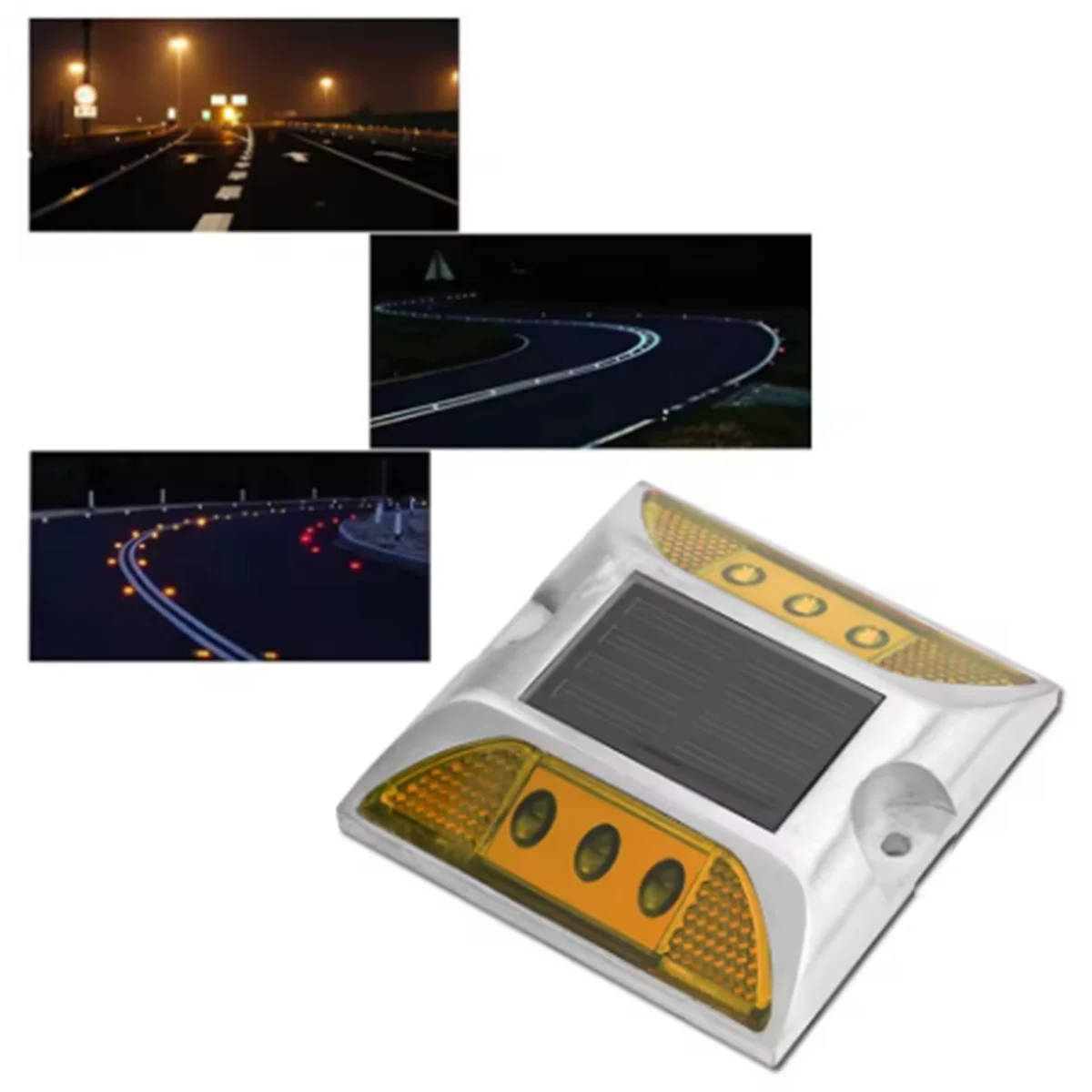 ABJZ LED Zonne-energie Grondmarkeringslichten Waterdichte buitenoprit Road Highway Spike Lamp