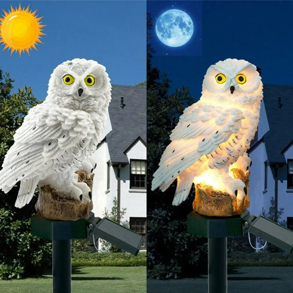 Owl Solar Light With Solar LED Panel Lawn Lamp for Garden Decoration Waterproof Owl Solar Garden Lights Unique Outdoor Lamps