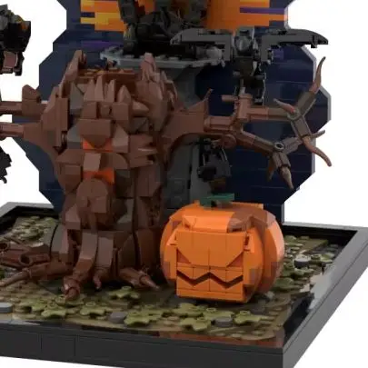 

920PCS MOC Halloween Series Building Blocks Pumpkin Tree Bat Model Bricks DIY Creative Assembled Toys for Kid Halloweens Gift