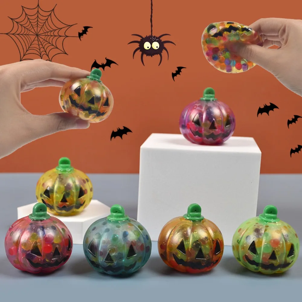Balles anti-Stress Squishy en forme de citrouille d'Halloween, jouets Fidget pour soulager l'anxiété, Squishies sensorielles, cadeaux à presser pour enfants et adultes