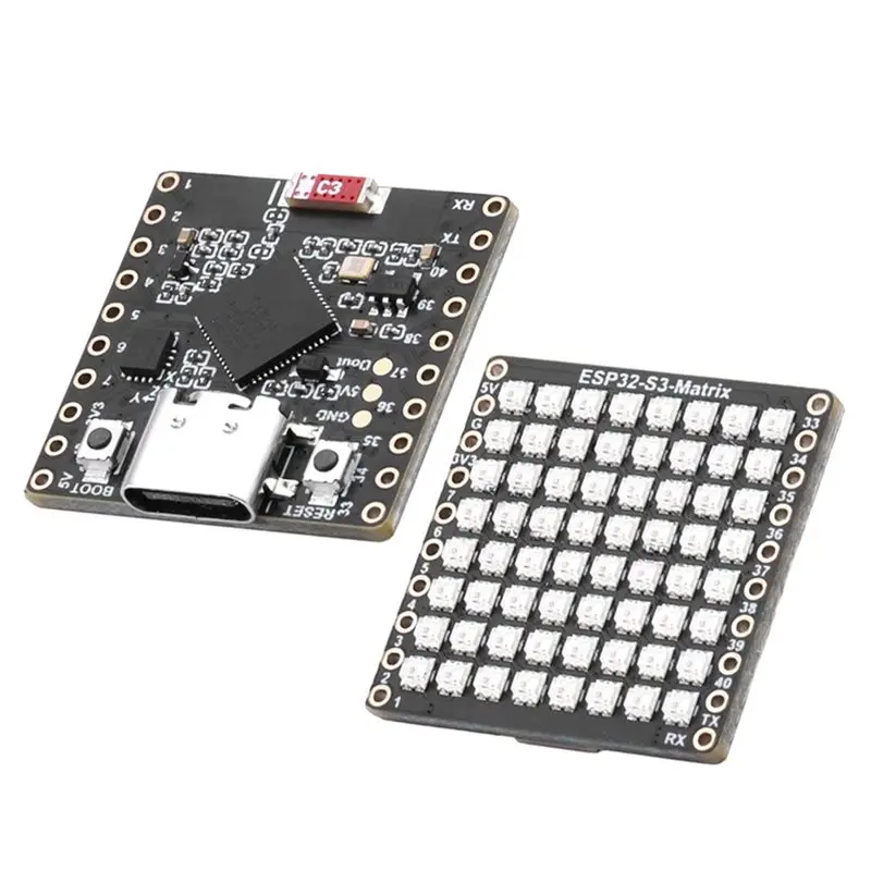 A99E-2PCS ESP32-S3-Matrix Development Board Wifi Bluetooth Matrix 8X8 RGB-LED For Python