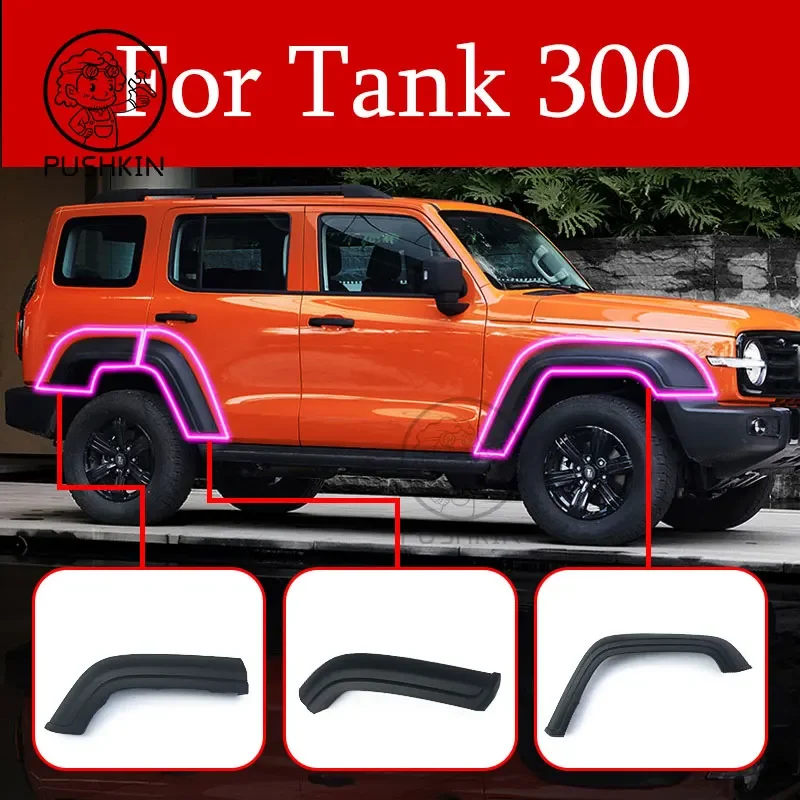 

Car Wheel Eyebrow Protector Sticker Trim Fender Flare Anti-scratch for Great Wall GWM Tank 300 2021 2022 2023 Accessories