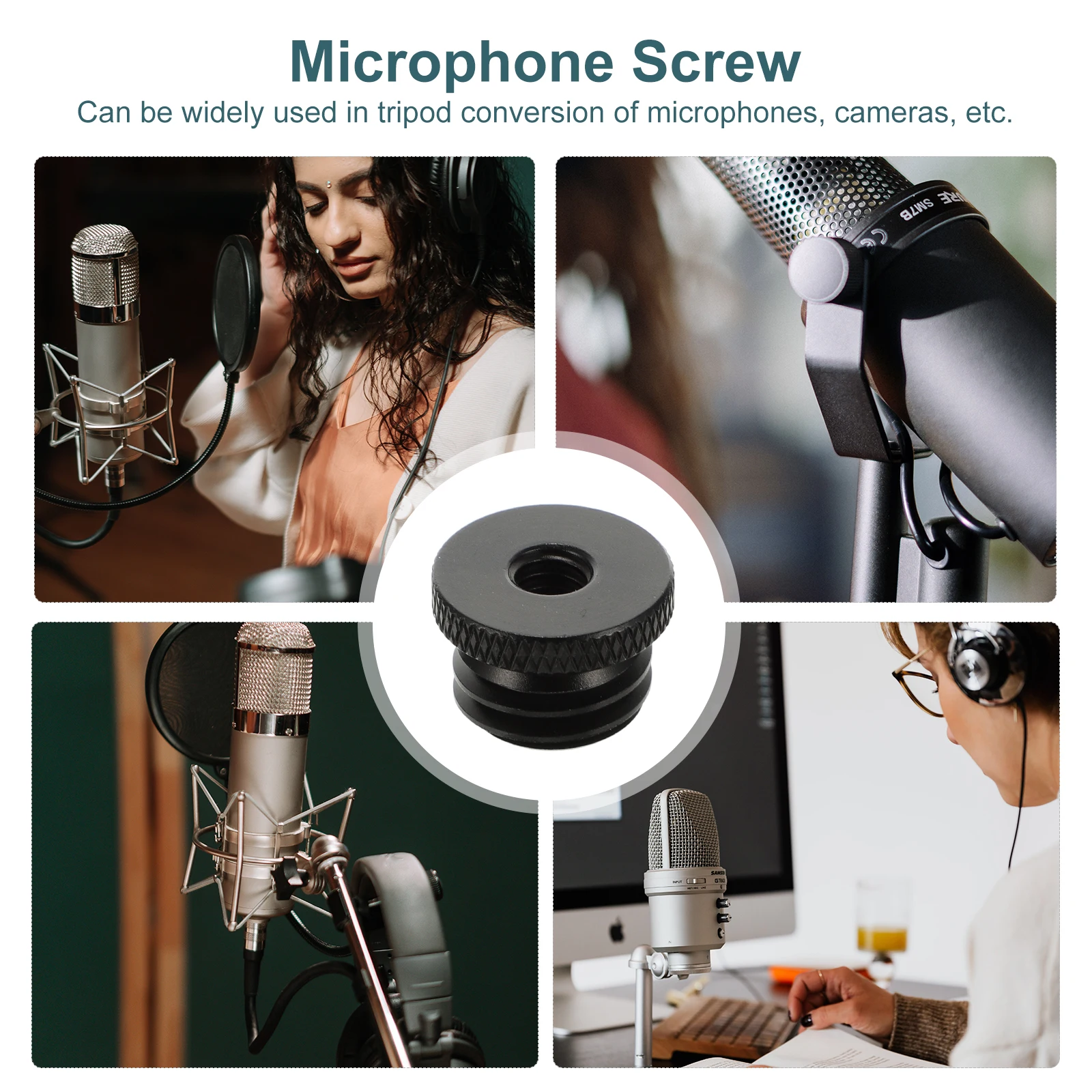 3 Pcs Mic Adapter Conversion Screw for Tripod Microphone Camera Monitor Aluminum Alloy Durable Practical Easy Install Remove