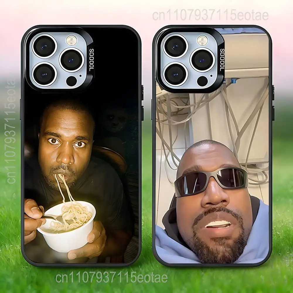 

Funny K-Kanye W-West Phone Case For iPhone 17,16,15,14,13,12,11,Pro,Max,Plus,E,Air,Mini Anti Fall Black Bumper