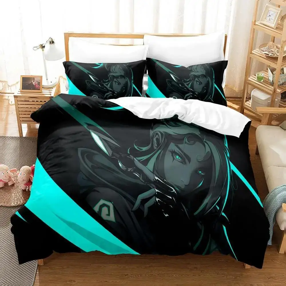 

3d Print Game Jett Valorant Bedding Set Single Twin Full Queen King Size Bed Set Adult Kid Bedroom Duvet Cover Sets Home Textile