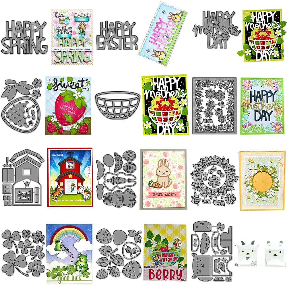 Winzige Geschenkbox Ziege, Frühlingshase Metall-Stanzformen, Prägestanzform für DIY-Kartenherstellung, Scrapbooking, Bastelbedarf