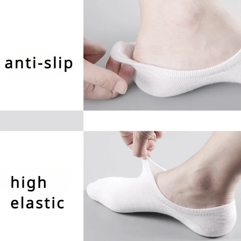 10/20/40 Pairs Unisex No-Show Socks Invisible Women Men Socks Summer Non-slip Silicone Slippers Socks Cotton Ankle Sock