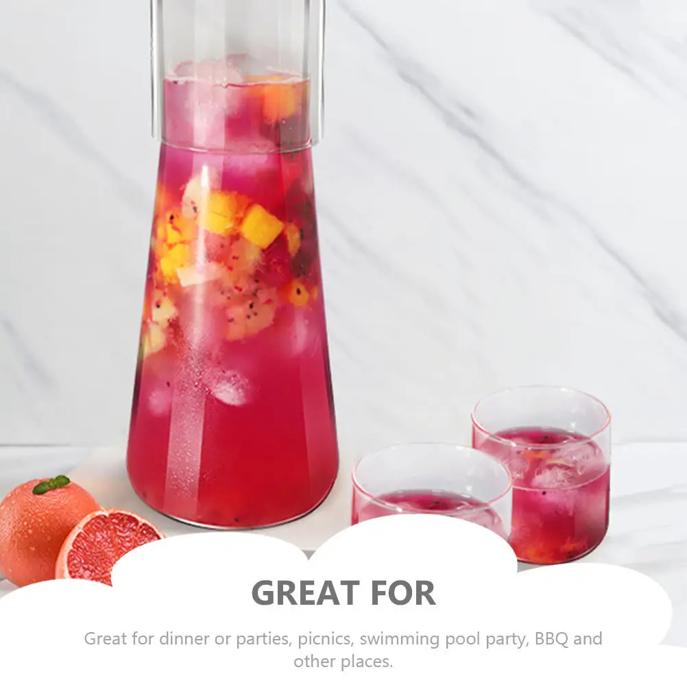 1Set Cold Water Jug Glass Kettle Transparent Large Capacity Household Beverage Holder Cooling Water Pitcher Tea Pot Party Carafe
