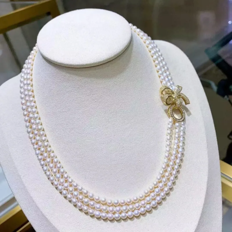 

triple strands 7-8mm south sea white pearl necklace 17"18"19"